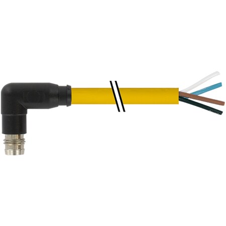 Murrelektronik M8 female 0 Degree with cable, PUR 5x0.25 bk UL 3, 0m 7000-08191-0210500